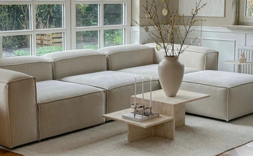 Canapé Élégance Velours Beige