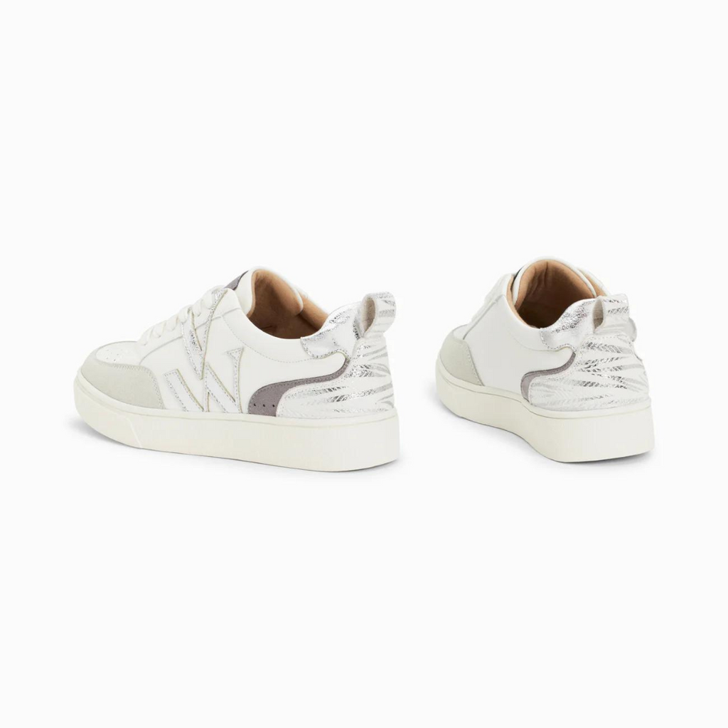 Baskets monogramme Luna blanc et argent