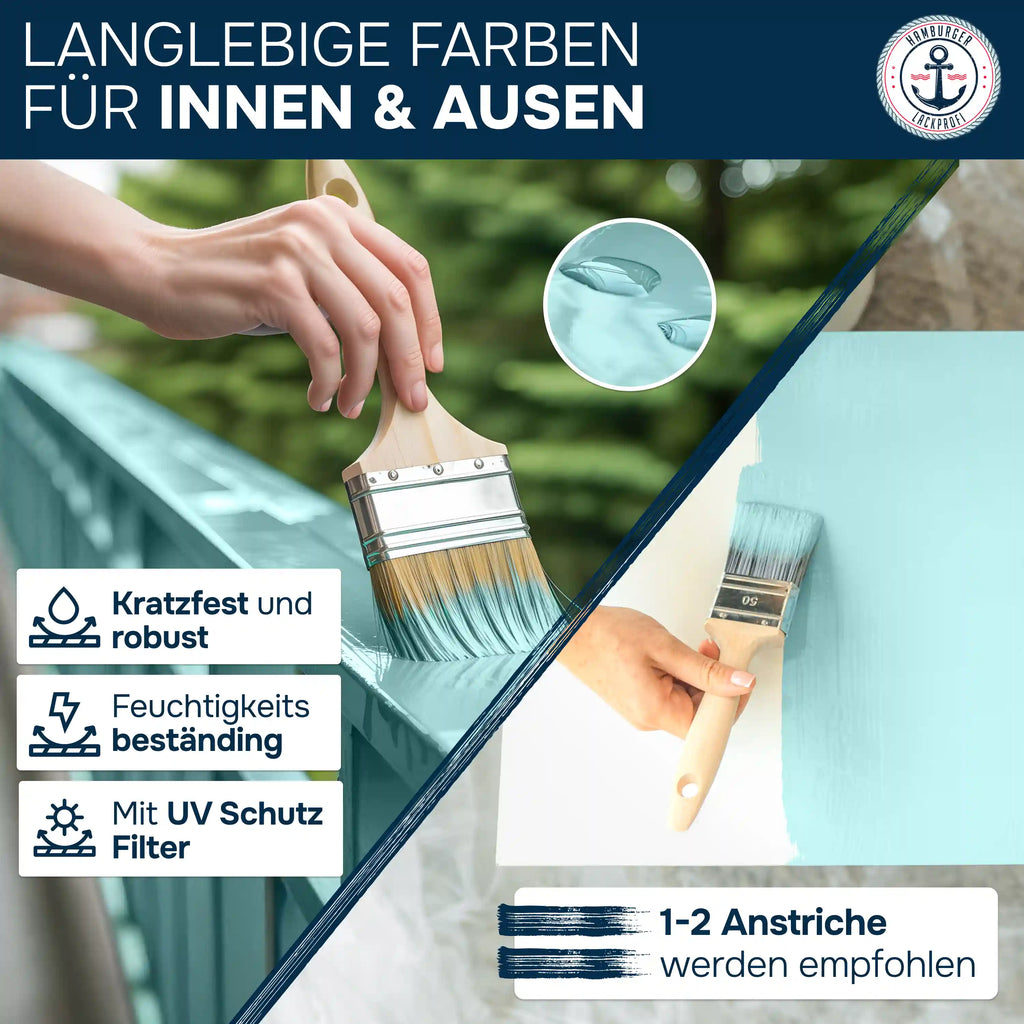 Möbelfarbe im Komplett-Set - Möbellack ohne Schleifen inkl. Farbroller & Verdünnung - Hamburger Lack-Profi