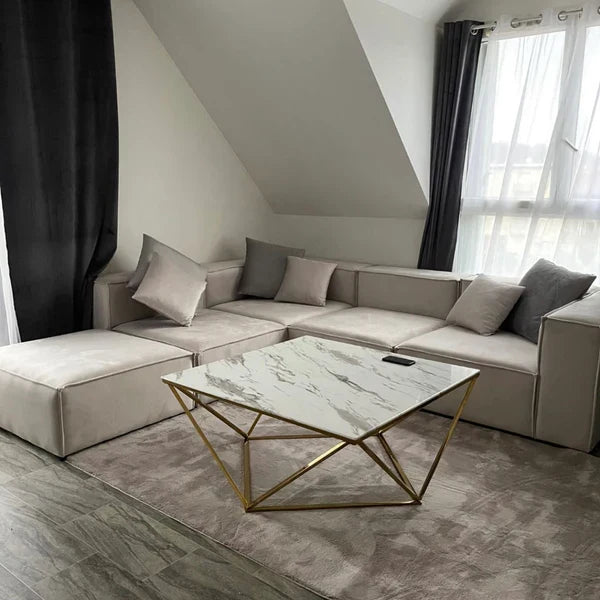 Canapé Élégance Velours Beige