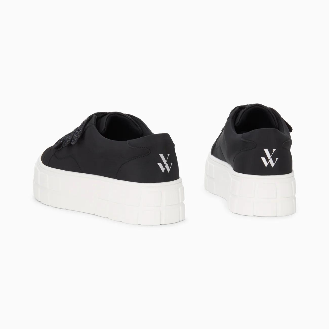 Baskets Monica noires à scratchs glitter et plateforme