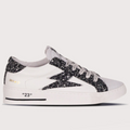 BASKETS MAYA BASSES GLITTER NOIR CUIR BLANC 10279