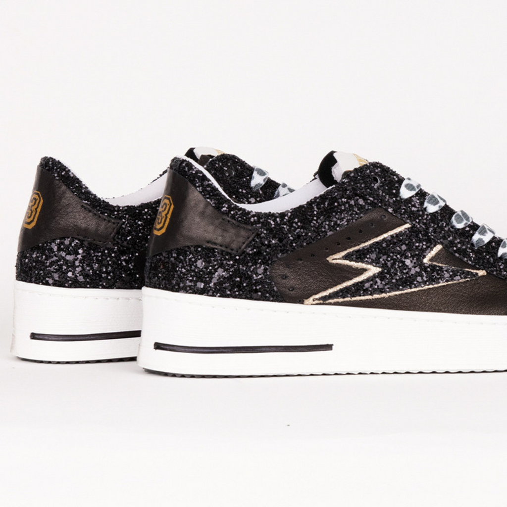 BASKETS NOUBAR BASSES CUIR NOIR GLITTER NOIR 10509