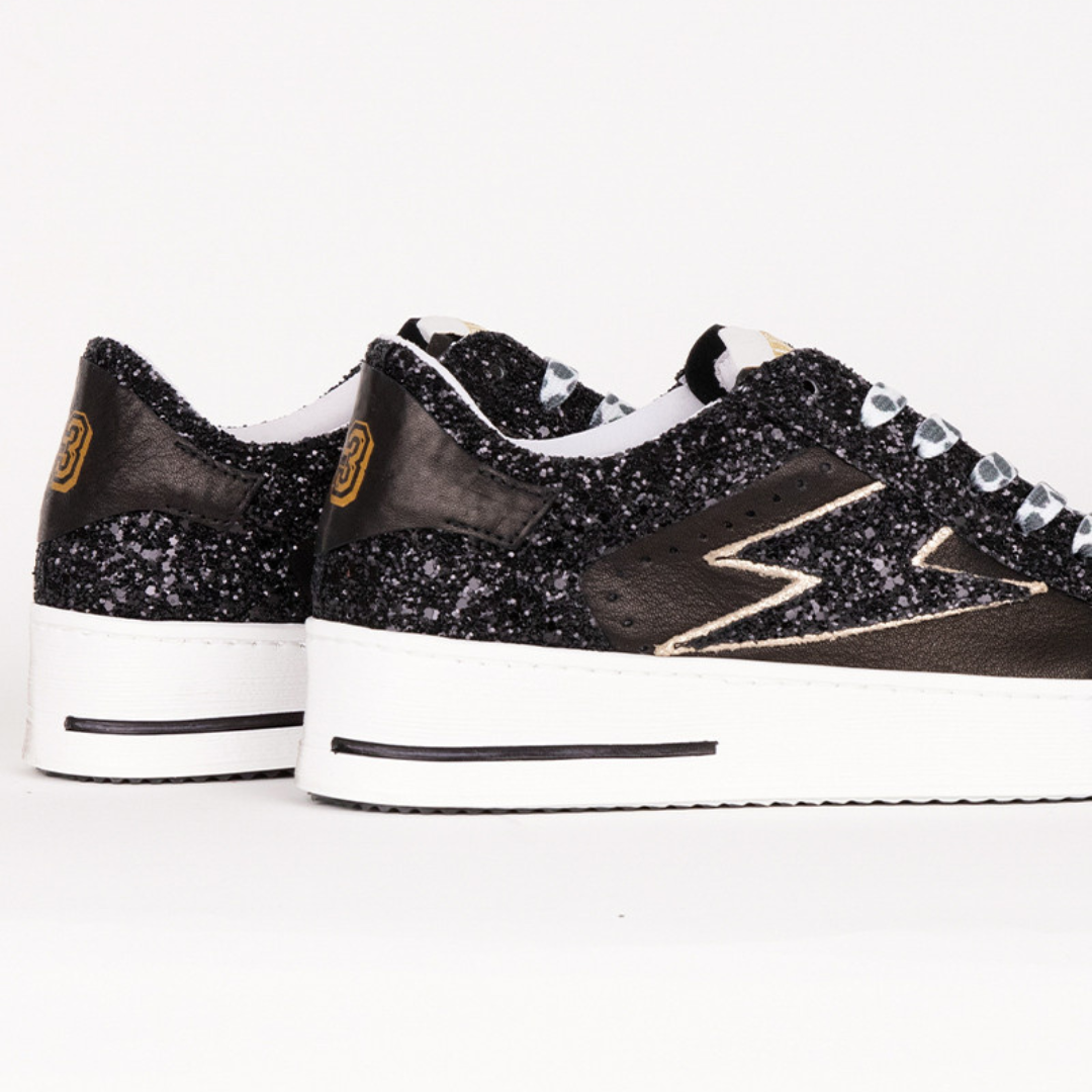 BASKETS NOUBAR BASSES CUIR NOIR GLITTER NOIR 10509
