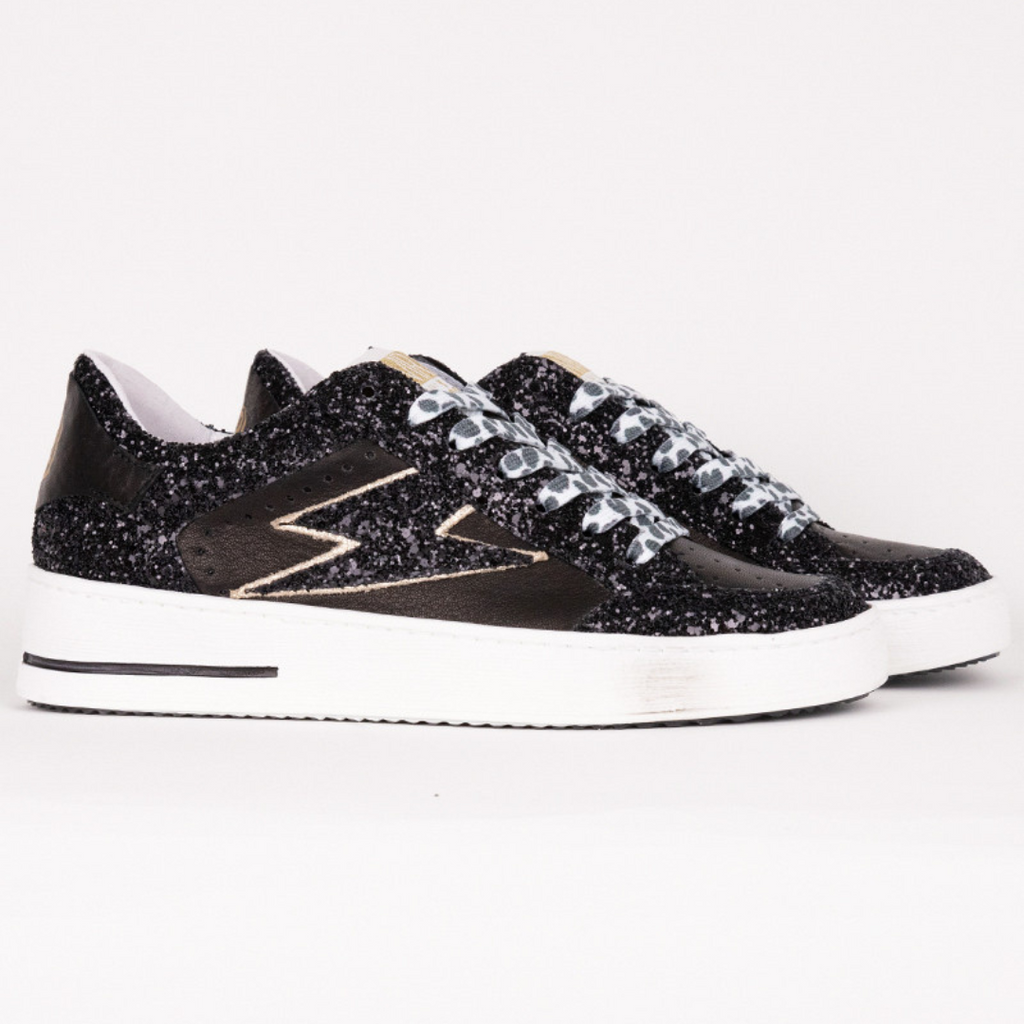 BASKETS NOUBAR BASSES CUIR NOIR GLITTER NOIR 10509