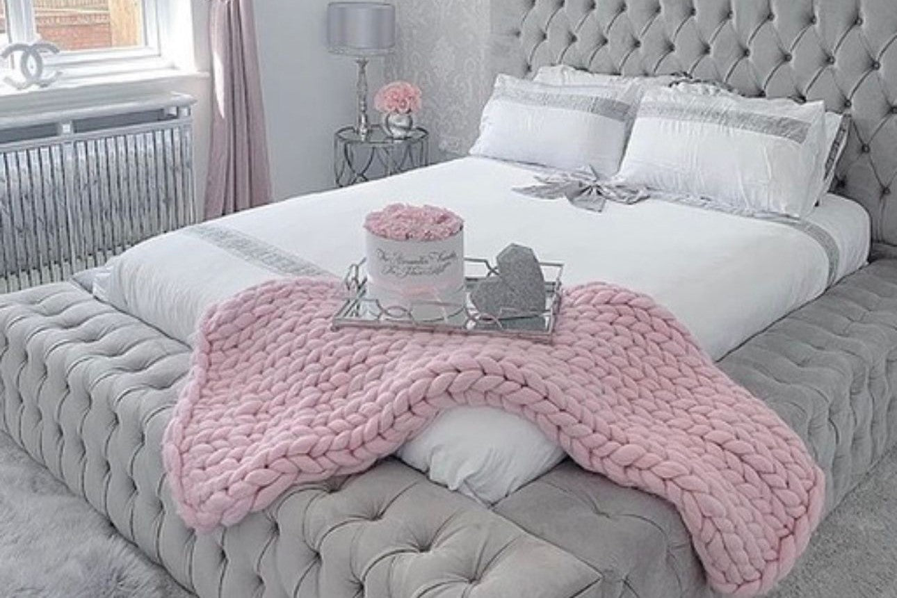 Lit Cadre Gris Royal